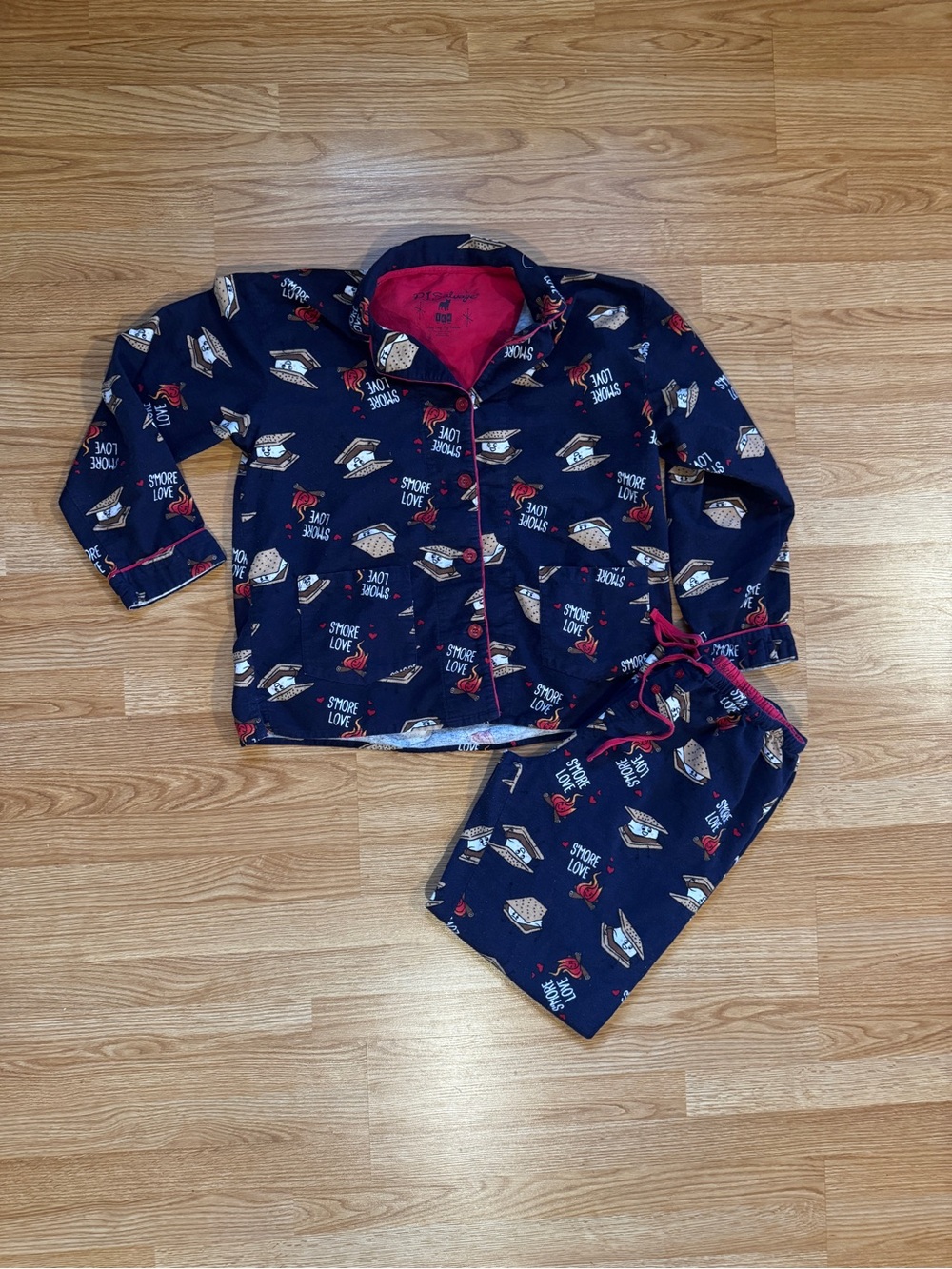 PJ Salvage Navy Blue S'more Print Pajama Set